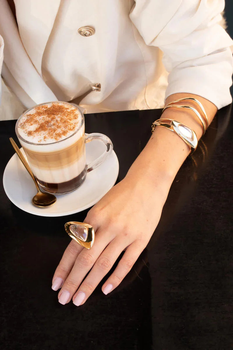 ROCKY CRYSTAL ESSENCE RING | GOLD PLATED | NEW RADIANT RANGE | BRAINSTORM JEWELRY - Brainstorm Jewelry
