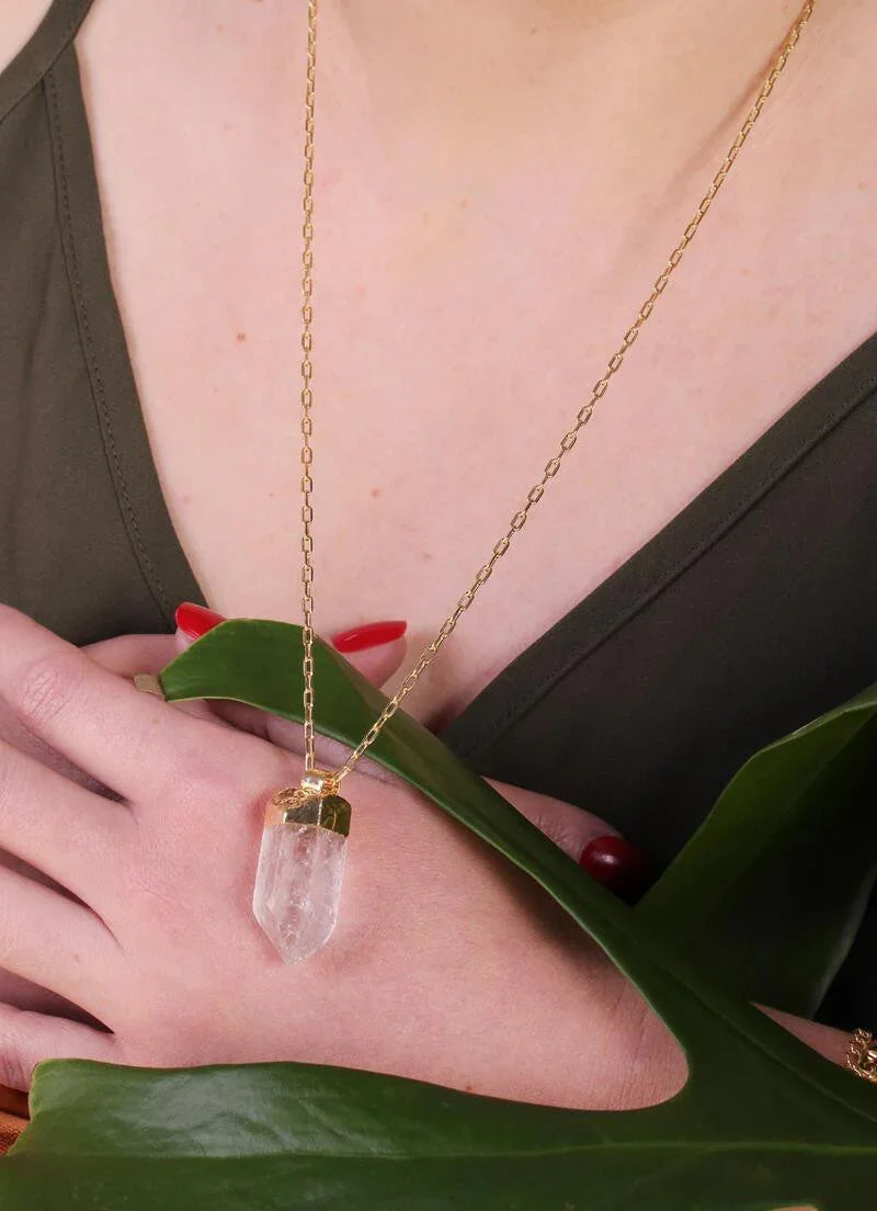 ROCKY CRYSTAL PRISM CHAIN NECKLACE | GOLD PLATED | OPULENCE | BRAINSTORM JEWELRY - Brainstorm Jewelry