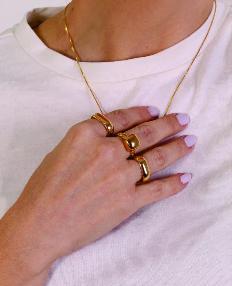 18K GOLD PLATED TITAN RING | ROYALTY | BRAINSTORM JEWELRY - Brainstorm Jewelry