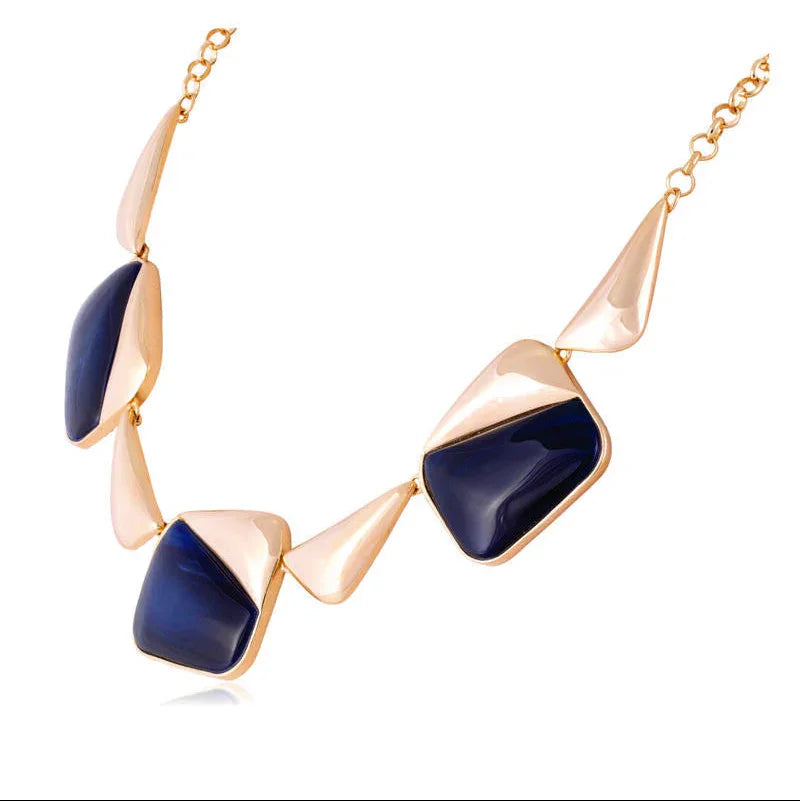 BLUE AGATE SKYLINE NECKLACE - GOLD PLATED | NYFW | BRAINSTORM JEWELRY - Brainstorm Jewelry