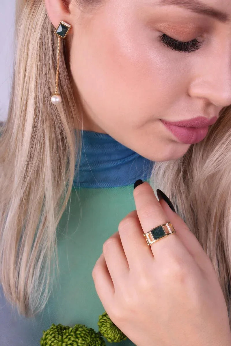 APATITE STELLAR EARRING | GOLD PLATED | NEW RADIANT RANGE | BRAINSTORM JEWELRY - Brainstorm Jewelry