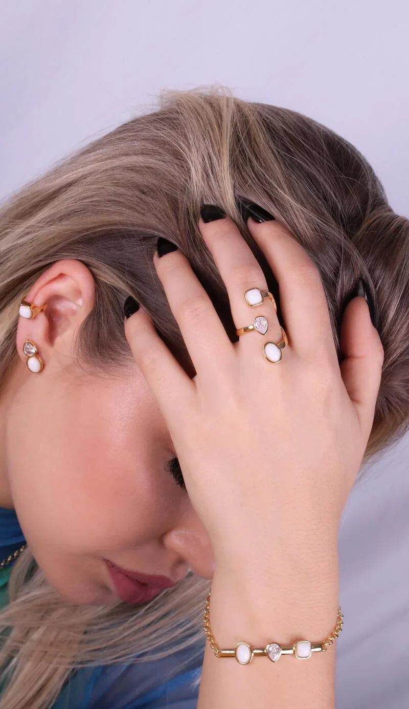 PORCELAIN SERAFH RING | GOLD PLATED | OPULENCE | BRAINSTORM JEWELRY - Brainstorm Jewelry