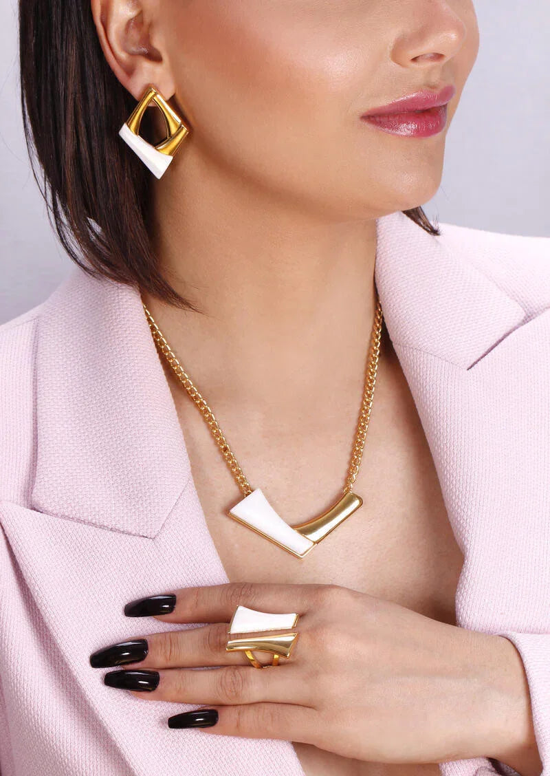 PORCELAIN EAST VILLAGE EARRING | GOLD PLATED | NYFW | BRAINSTORM JEWELRY - Brainstorm Jewelry