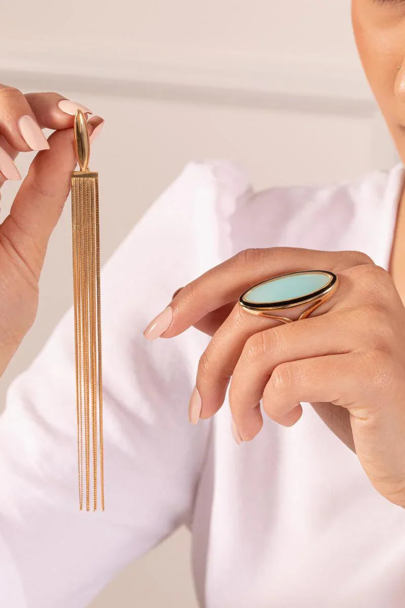 AQUAMARINE AURA RING | GOLD PLATED | OPULENCE | BRAINSTORM JEWELRY - Brainstorm Jewelry