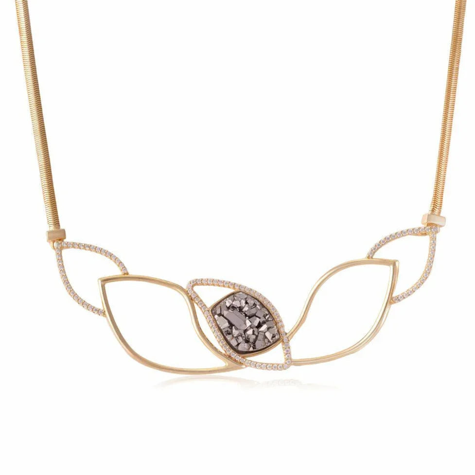 PLATINUM DRUSE BROADWAY NECKLACE | GOLD PLATED | NYFW | BRAINSTORM JEWELRY - Brainstorm Jewelry