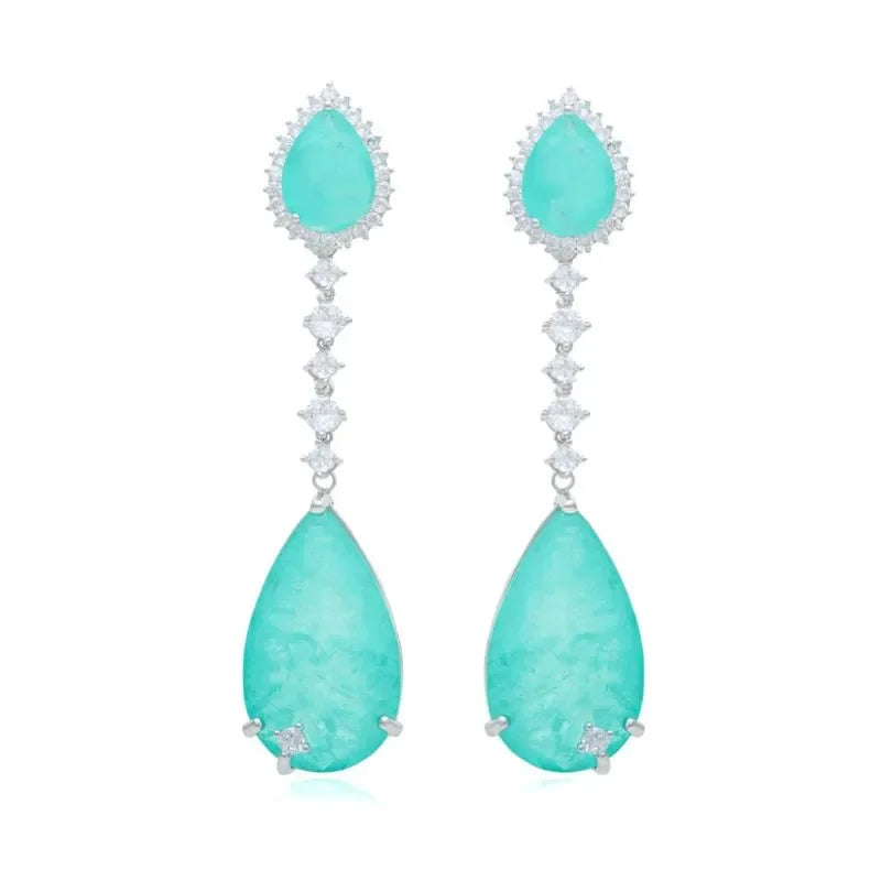 TOURMALINE DROP GABRIELA EARRING| SILVER | 925 QUEEN | BRAINSTORM JEWELRY - Brainstorm Jewelry