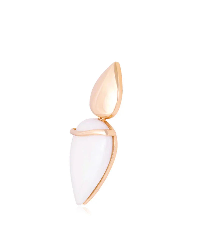 WHITE PORCELAIN METROPOLITAN EARRING | GOLD PLATED | NYFW | BRAINSTORM JEWELRY - Brainstorm Jewelry