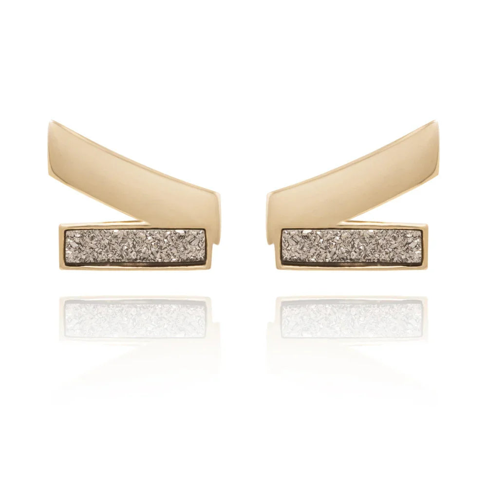 PLATINUM DRUSE ROCKEFELLER EARRING | GOLD PLATED | NYFW | BRAINSTORM JEWELRY - Brainstorm Jewelry