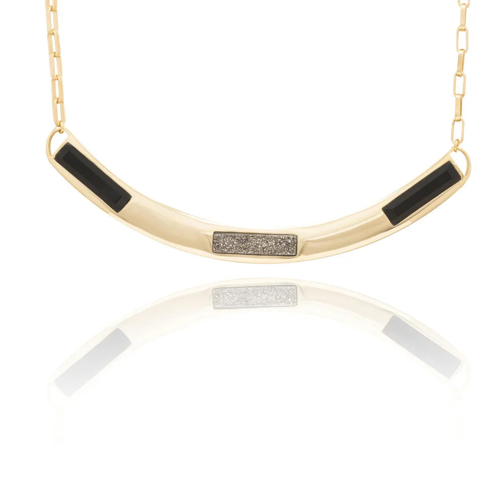 BLACK OBSIDIAN ROCKEFELLER NECKLACE | GOLD PLATED | NYFW | BRAINSTORM JEWELRY - Brainstorm Jewelry