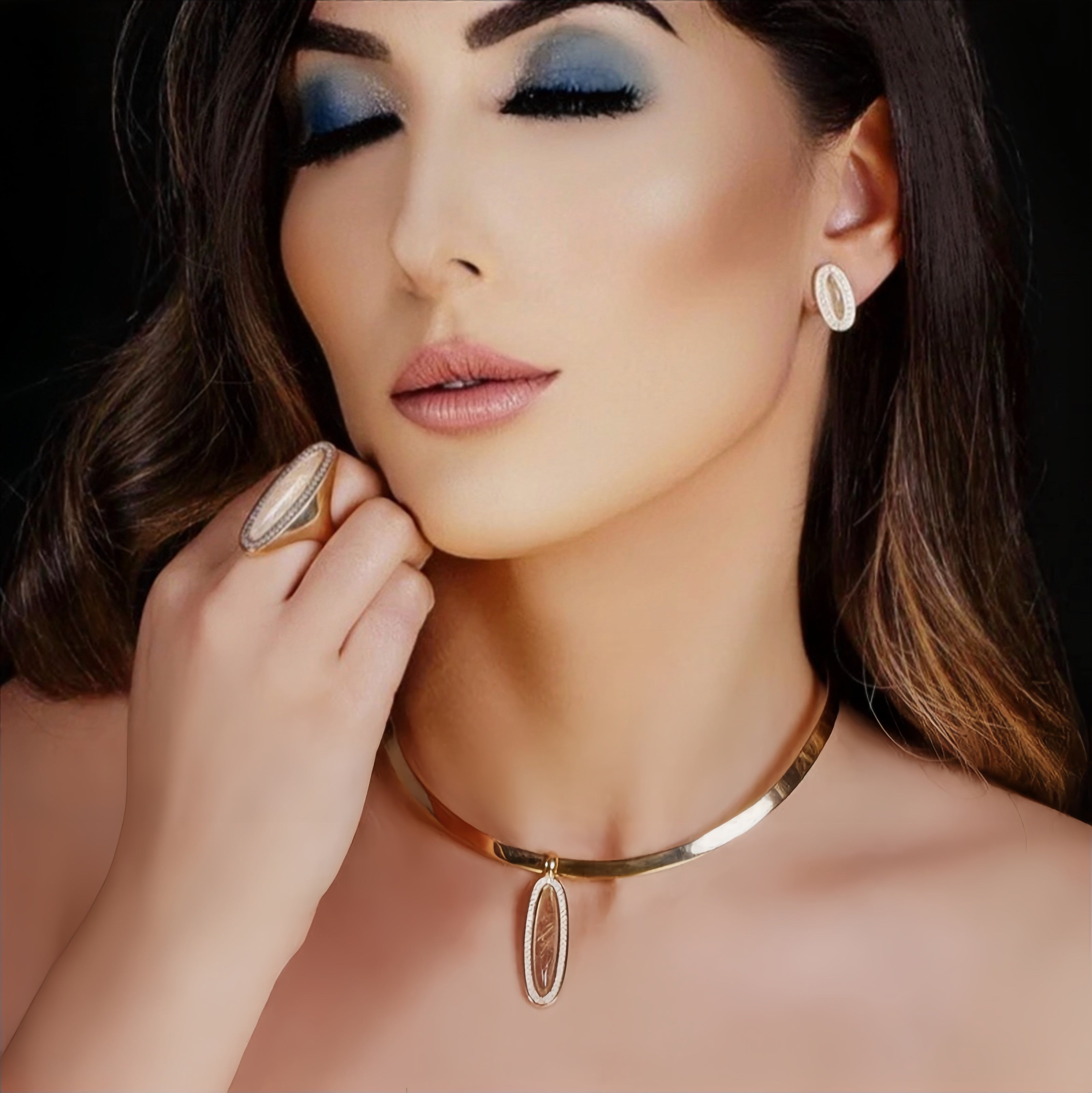 RUTILATE QUARTZ MIRAGE RING | GOLD PLATED | OPULENCE | BRAINSTORM JEWELRY