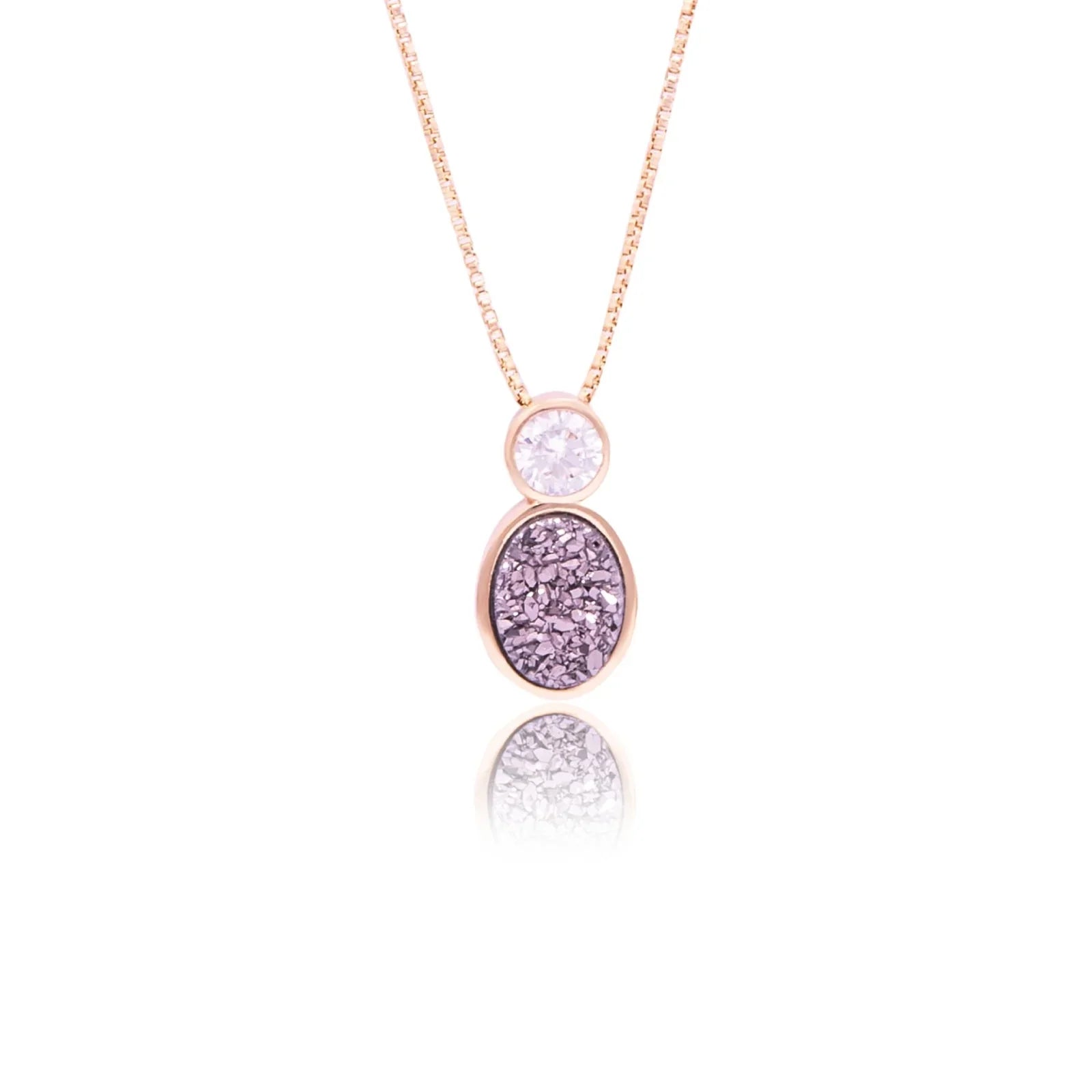 PLATINUM DRUSE LUSTRE NECKLACE| GOLD PLATED | MINIMALIST | BRAINSTORM JEWELRY - Brainstorm Jewelry