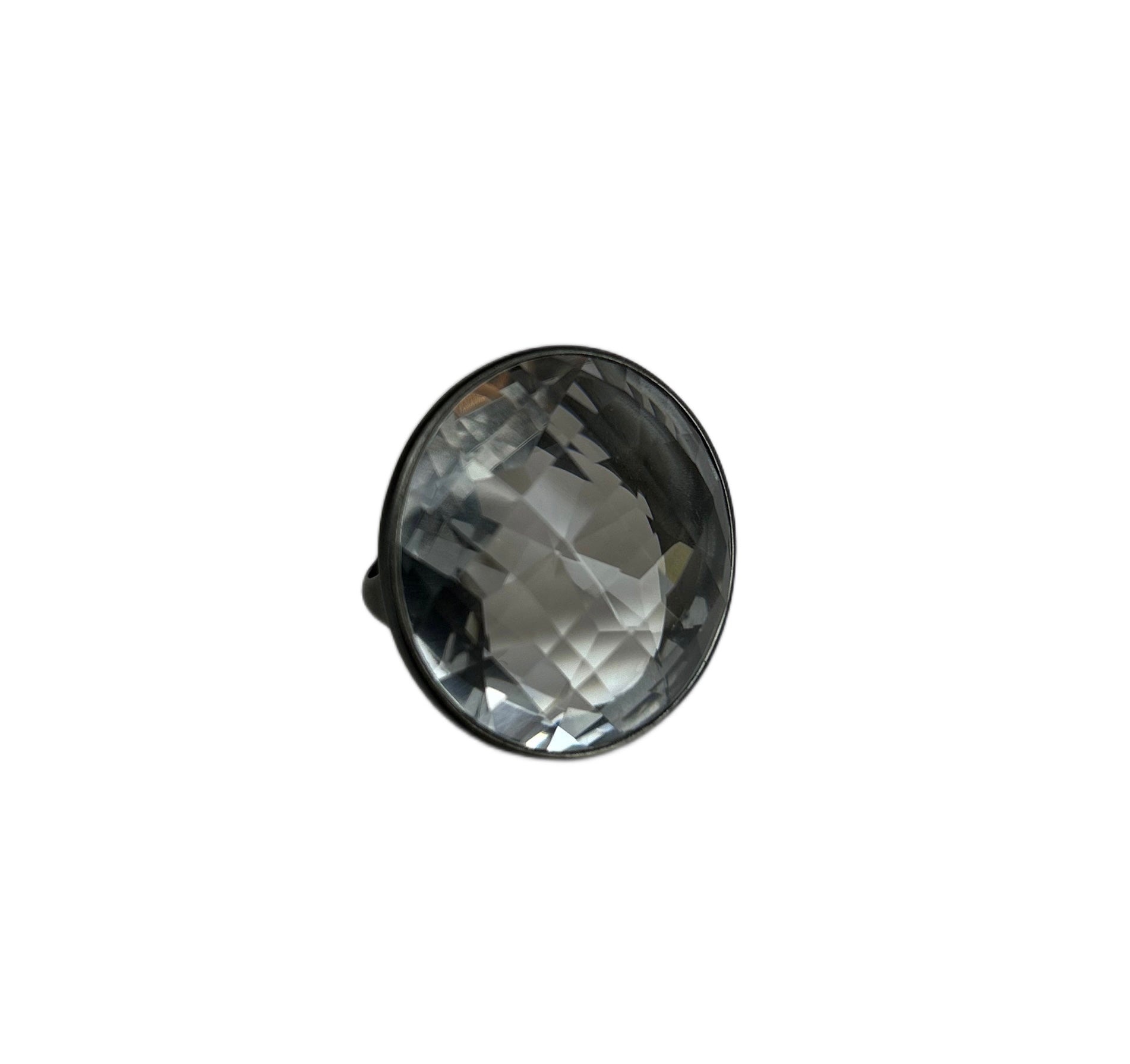 ROCK CRYSTAL POINT OF LIGHT RING | BLACK RHODIUM | ECLIPSE| BRAINSTORM JEWELRY - Brainstorm Jewelry