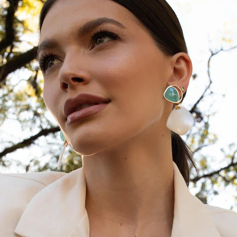 BLUE SKY AGATE NAUTICA EARRING | GOLD PLATED | OPULENCE | BRAINSTORM JEWELRY - Brainstorm Jewelry