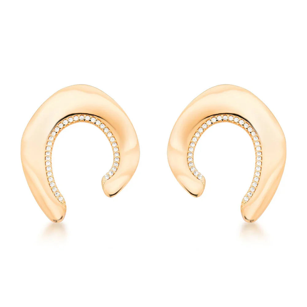 ZIRCONIA MERRY KISS EARRING | GOLD PLATED | SHINE BRIGHT | BRAINSTORM JEWELRY - Brainstorm Jewelry
