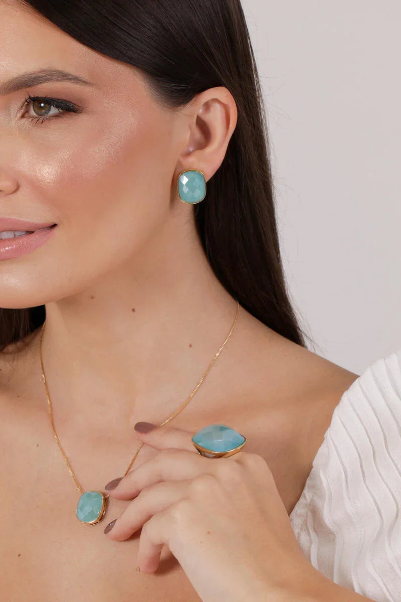 BLUE SKY MADISON AVENUE EARRING | GOLD PLATED | NYFW | BRAINSTORM JEWELRY - Brainstorm Jewelry