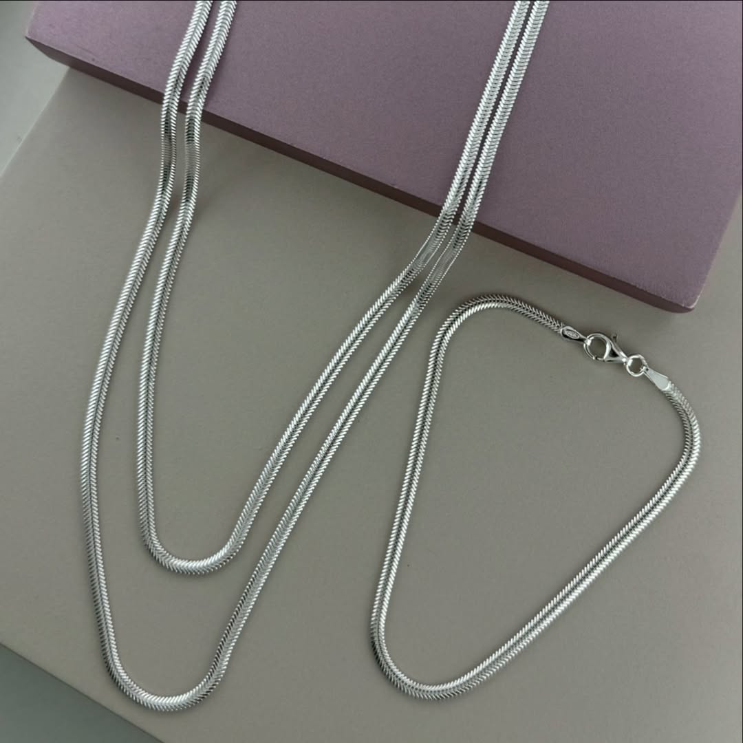 SNAKE STYLE NECKLACE | SILVER | GLIMMER COLLECTION | BRAINSTORM JEWELRY - Brainstorm Jewelry