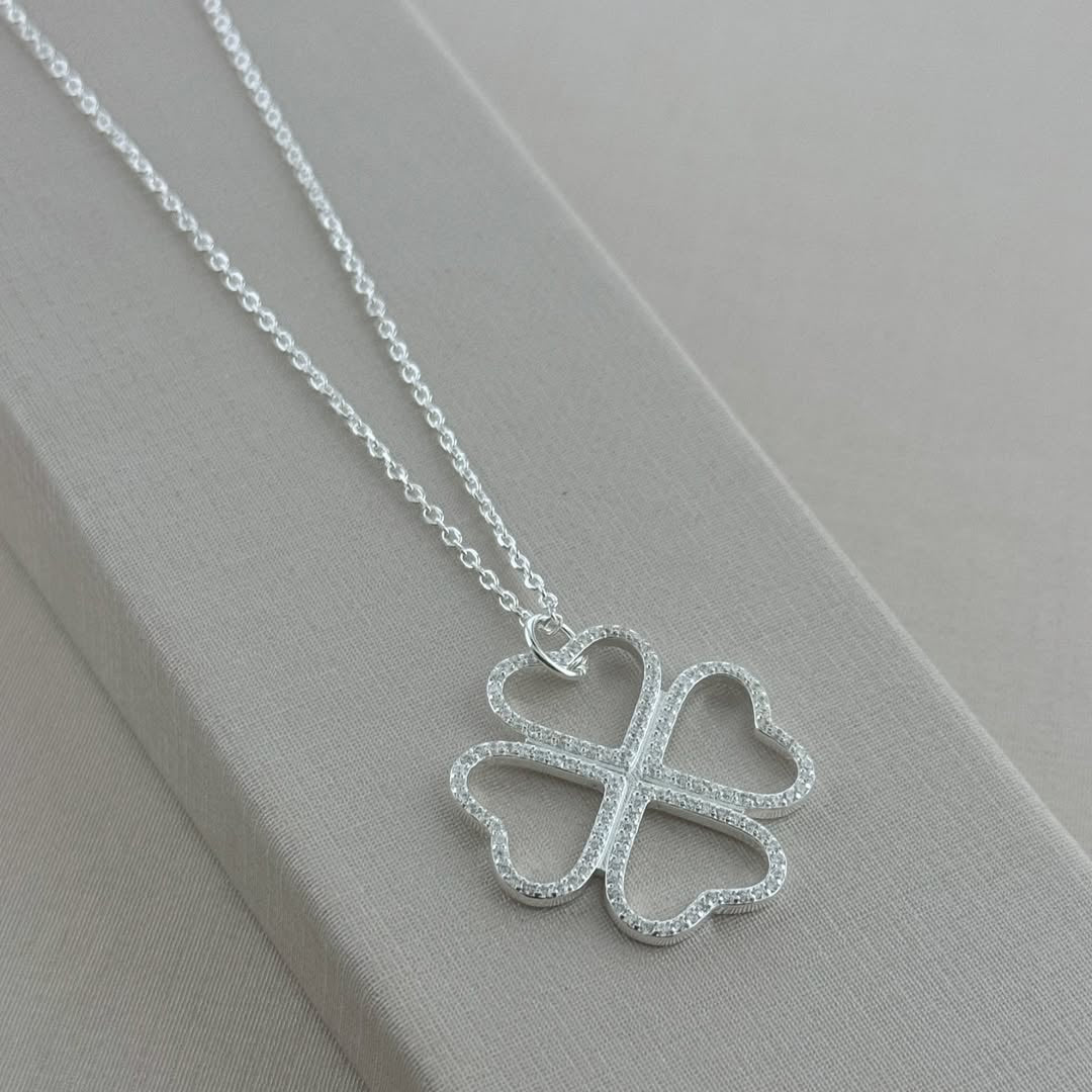 FOUR-LEAF NECKLACE | SILVER | ETERNAL LOVE| BRAINSTORM JEWELRY - Brainstorm Jewelry