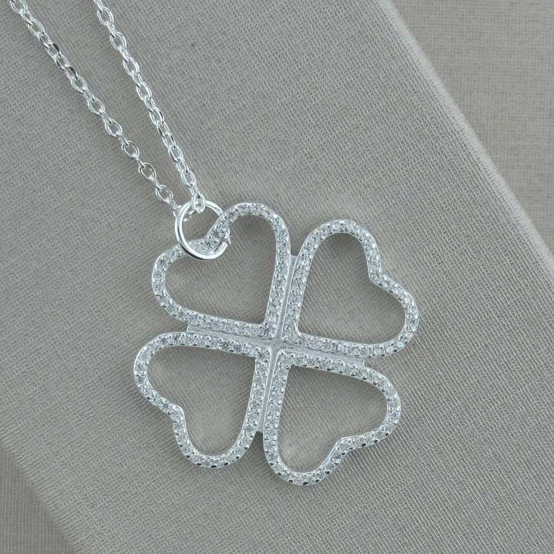 FOUR-LEAF NECKLACE | SILVER | ETERNAL LOVE| BRAINSTORM JEWELRY - Brainstorm Jewelry