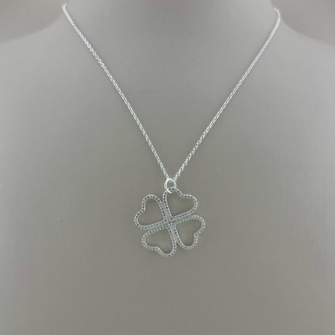 FOUR-LEAF NECKLACE | SILVER | ETERNAL LOVE| BRAINSTORM JEWELRY - Brainstorm Jewelry