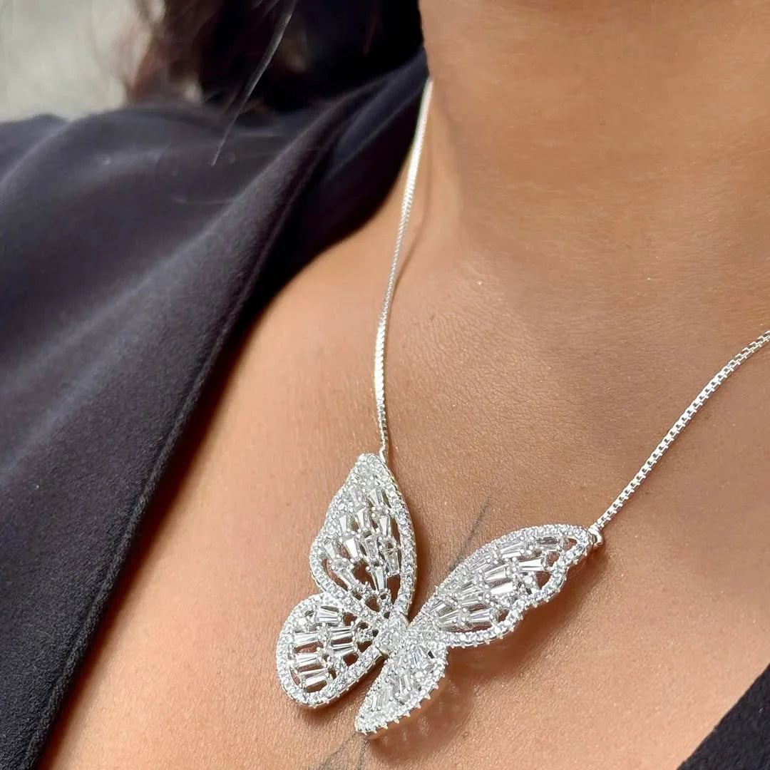 MONARCH NECKLACE | SILVER | GLIMMER COLLECTION | BRAINSTORM JEWELRY - Brainstorm Jewelry