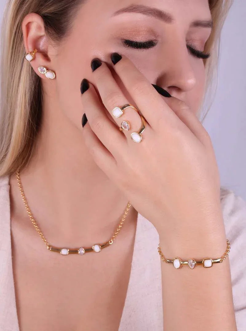 PORCELAIN SERAFH BRACELET | GOLD PLATED | OPULENCE | BRAINSTORM JEWELRY - Brainstorm Jewelry