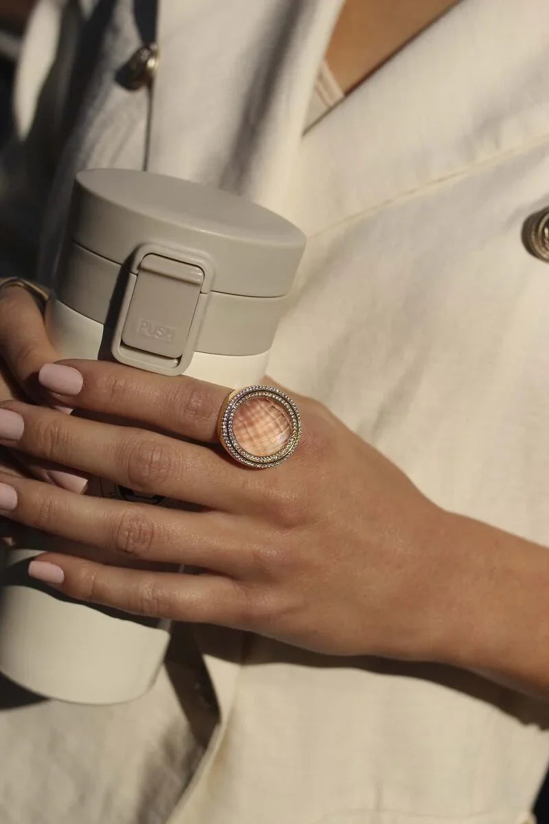 ROCKY CRYSTAL GREENWICH RING | GOLD PLATED | NYFW | BRAINSTORM JEWELRY - Brainstorm Jewelry