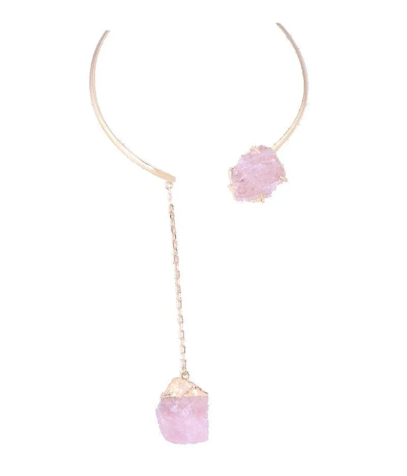ROSE QUARTZ EROS NECKLACE | GOLD PLATED | OPULENCE | BRAINSTORM JEWELRY - Brainstorm Jewelry
