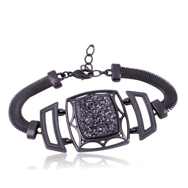 BLACK DRUSE NIGHTFALL BRACELET | BLACK RHODIUM | ECLIPSE | BRAINSTORM JEWELRY - Brainstorm Jewelry