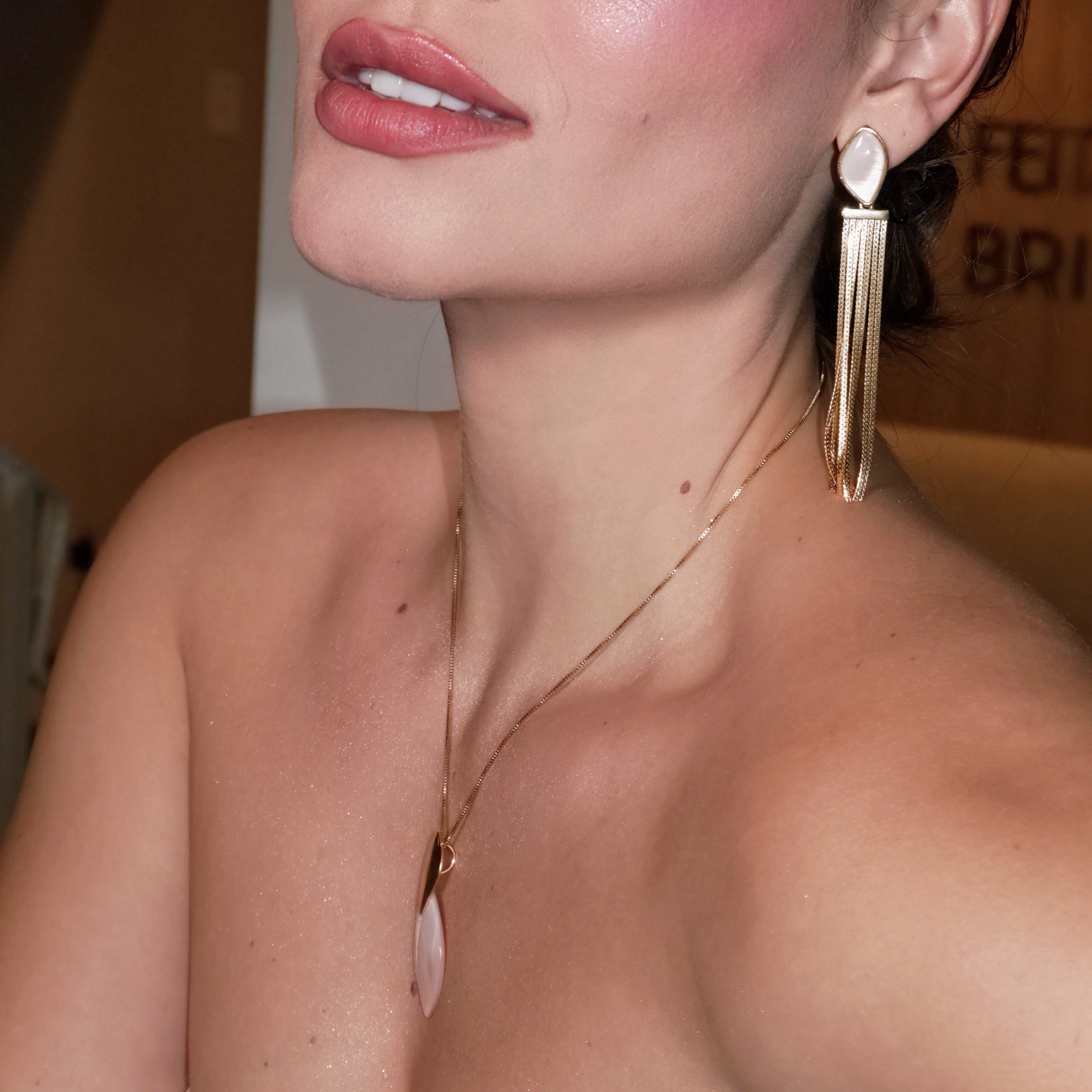 PINK MOTHER OF PEARL ELYSIA NECKLACE | GOLD PLATED | NEW RADIANT RANGE | BRAINSTORM JEWELRY