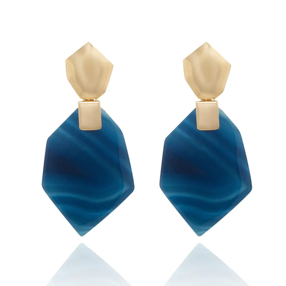 BLUE AGATE SUBLIME EARRING | GOLD PLATED | OPULENCE | BRAINSTORM JEWELRY - Brainstorm Jewelry