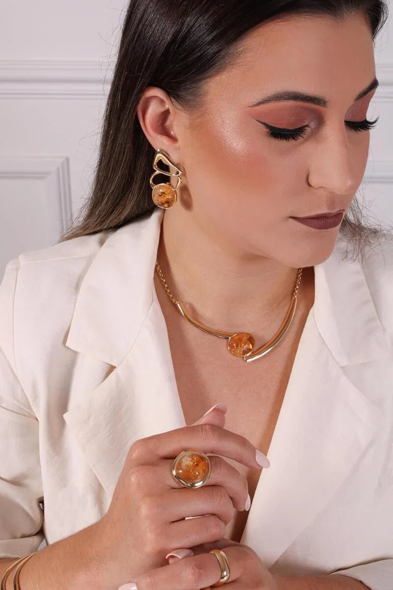 CITRINE RING CITY LIGHTS RING | GOLD PLATED | NYFW | BRAINSTORM JEWELRY - Brainstorm Jewelry