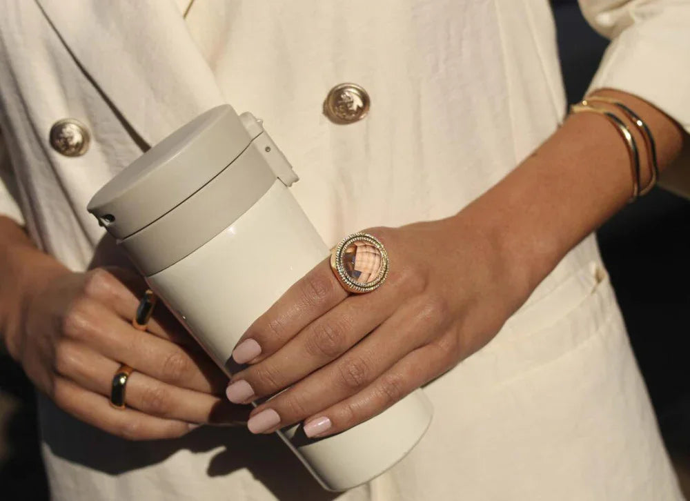 ROCKY CRYSTAL GREENWICH RING | GOLD PLATED | NYFW | BRAINSTORM JEWELRY - Brainstorm Jewelry