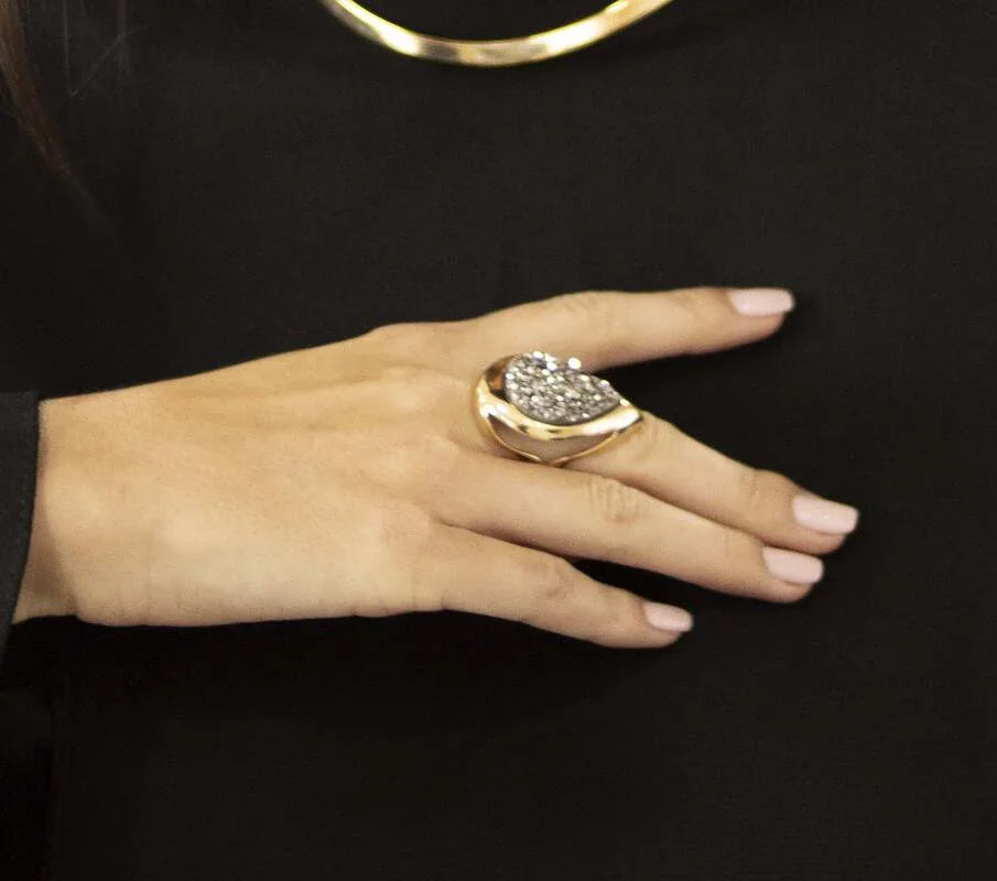 PLATINUM DRUSE SPLENDOR RING | GOLD PLATED | NEW RADIANT RANGE | BRAINSTORM JEWELRY - Brainstorm Jewelry