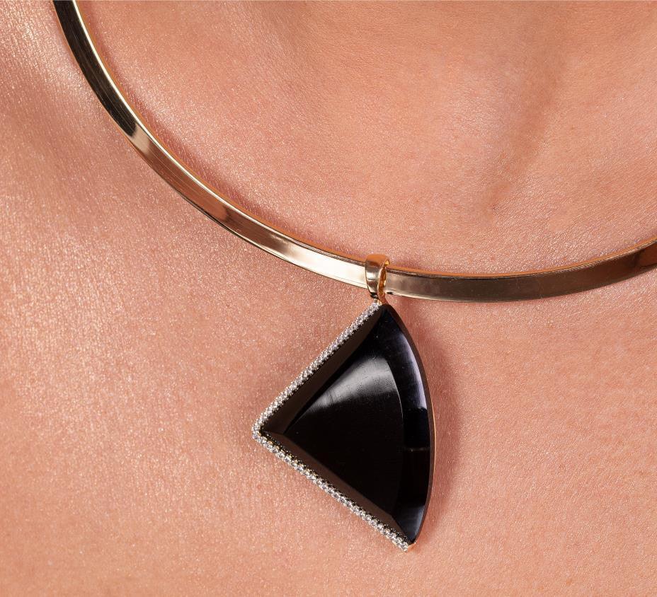 BLACK OBSIDIAN ARIA PENDANT | GOLD PLATED | OPULENCE | BRAINSTORM JEWELRY - Brainstorm Jewelry