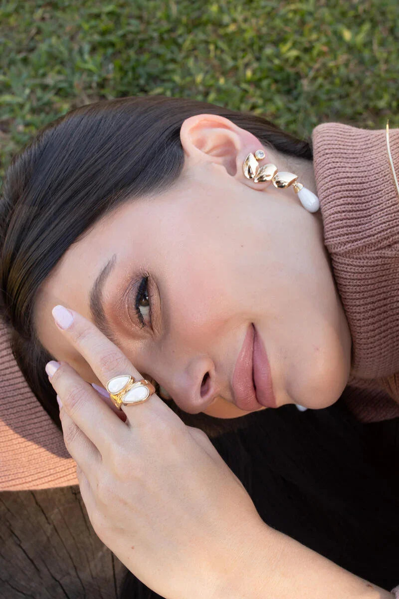 PORCELAIN IMPERIAL BRILLIANCE RING | GOLD PLATED | OPULENCE | BRAINSTORM JEWELRY - Brainstorm Jewelry