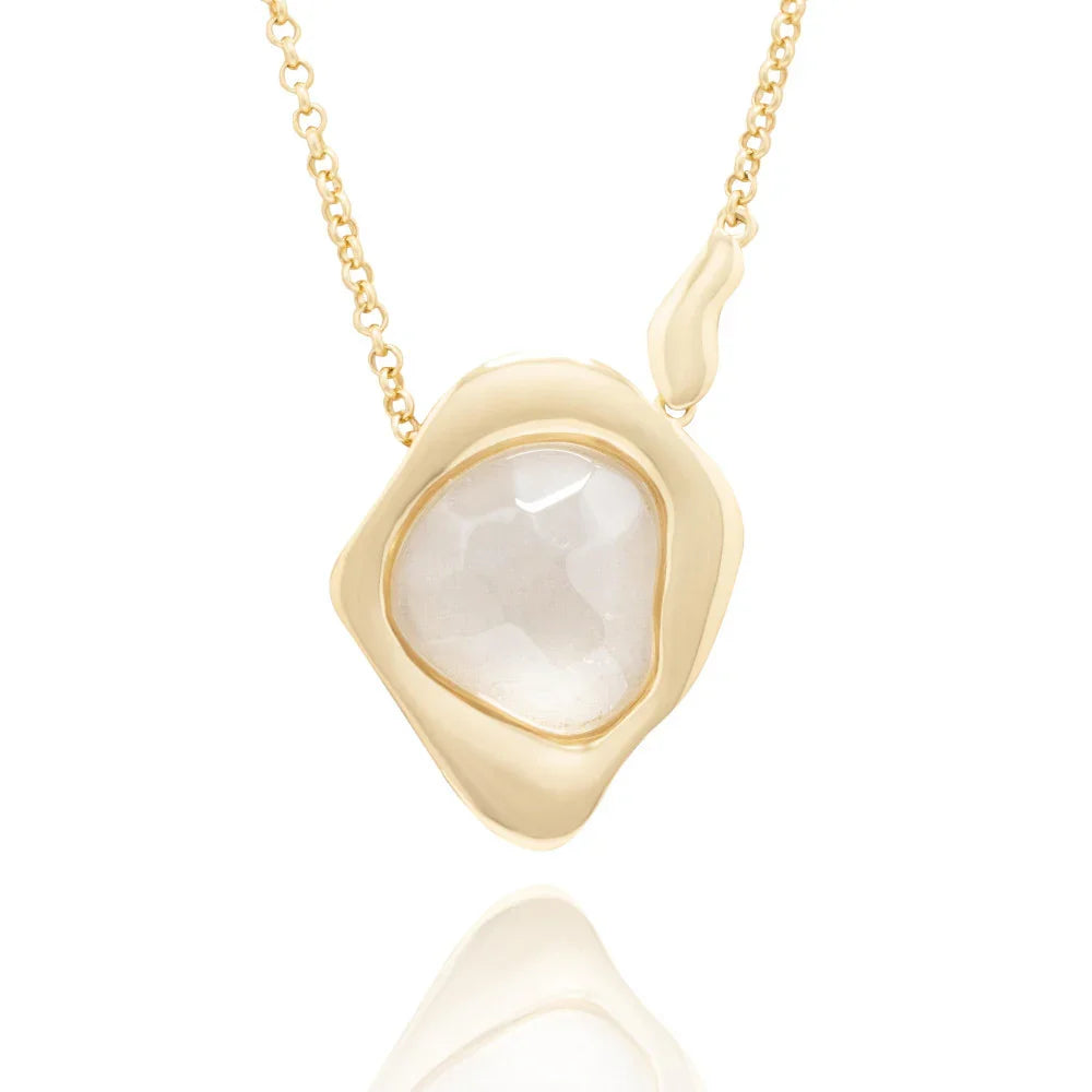 ROCKY CRYSTAL YANKEE NECKLACE | GOLD PLATED | NYFW | BRAINSTORM JEWELRY - Brainstorm Jewelry