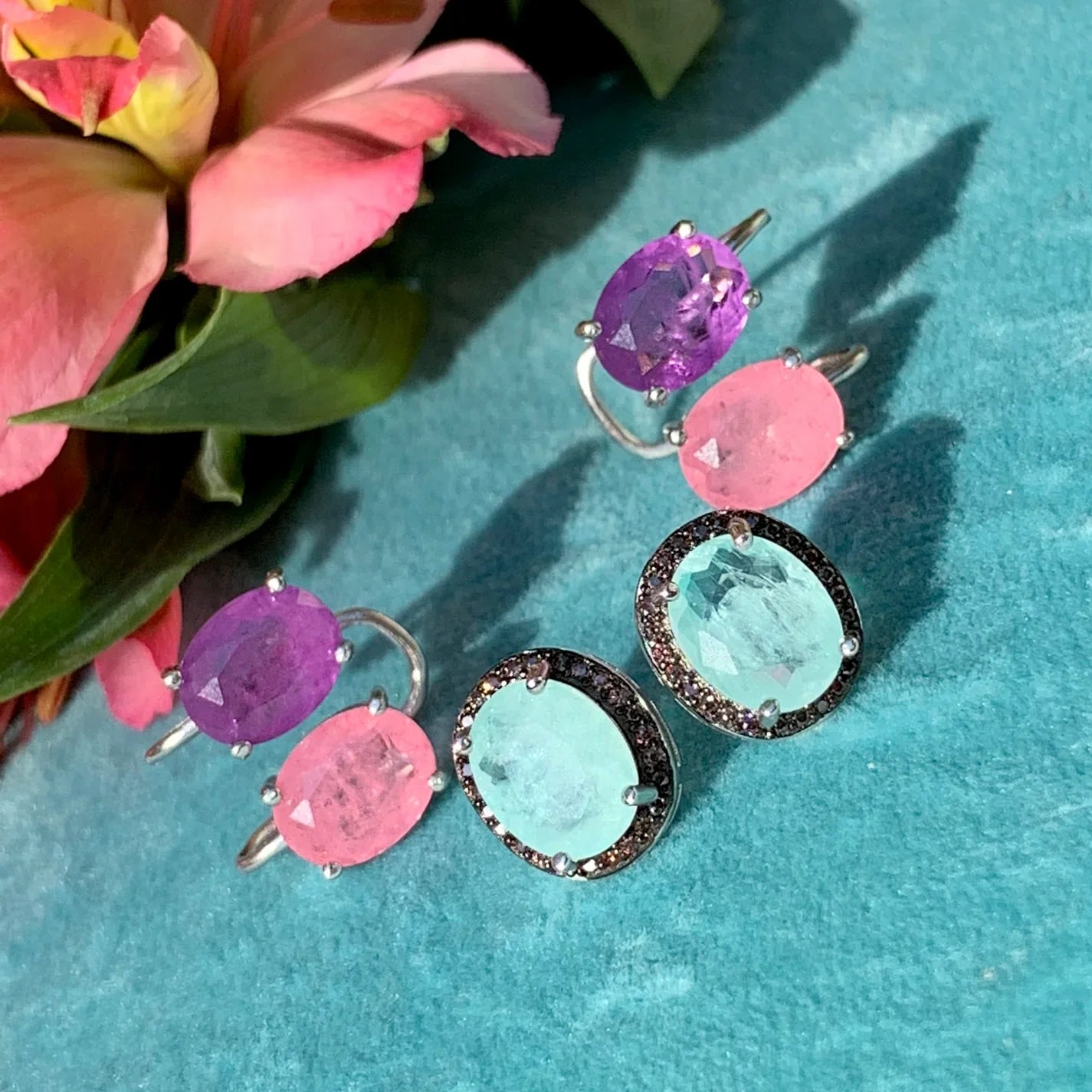 TOURMALINE AND AMETHYST VIVIAN EARRING | SILVER | 925 QUEEN | BRAINSTORM JEWELRY - Brainstorm Jewelry