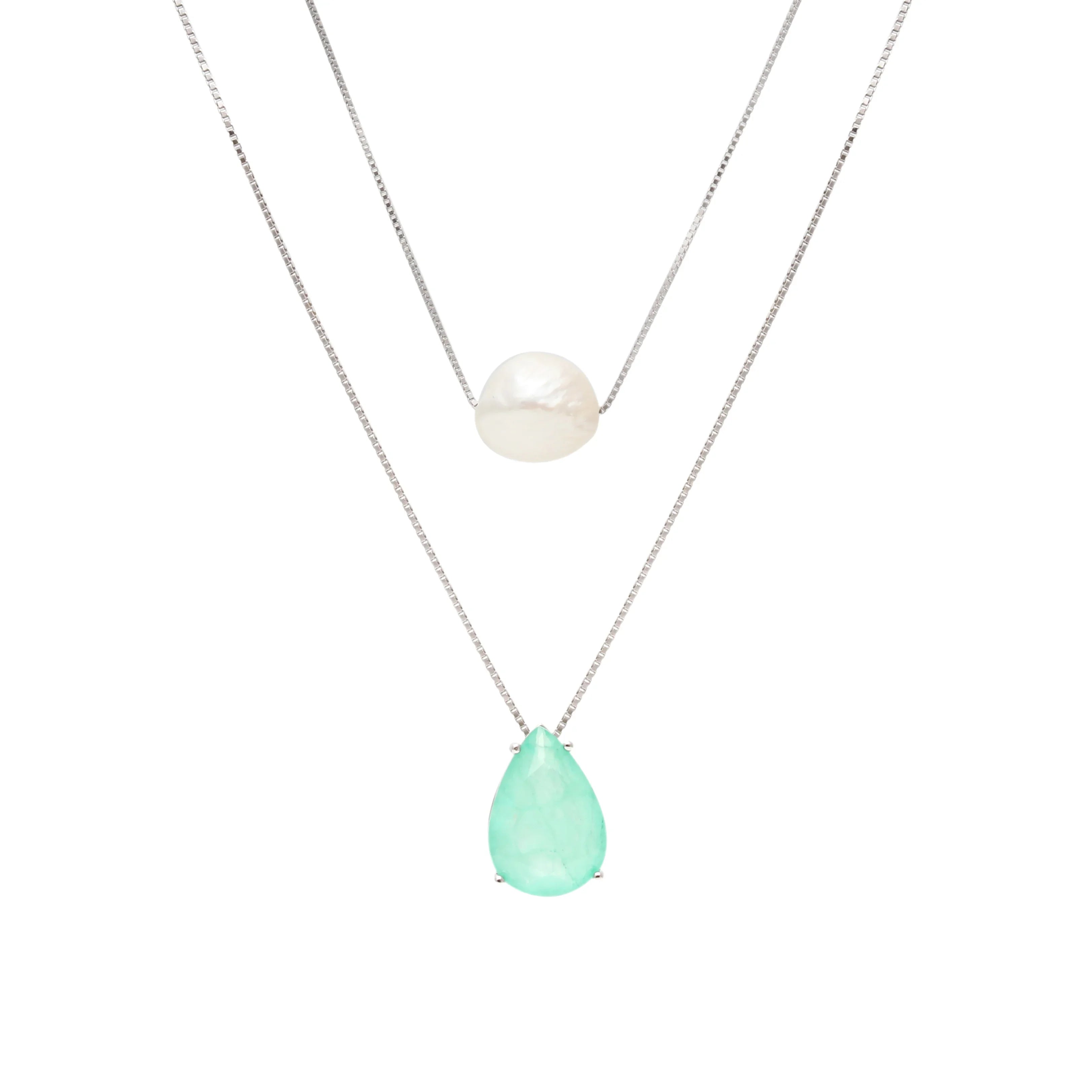 FUSION EMERALD AND PEARL EDILENE NECKLACE | 925 QUEEN | BRAINSTORM JEWELRY - Brainstorm Jewelry