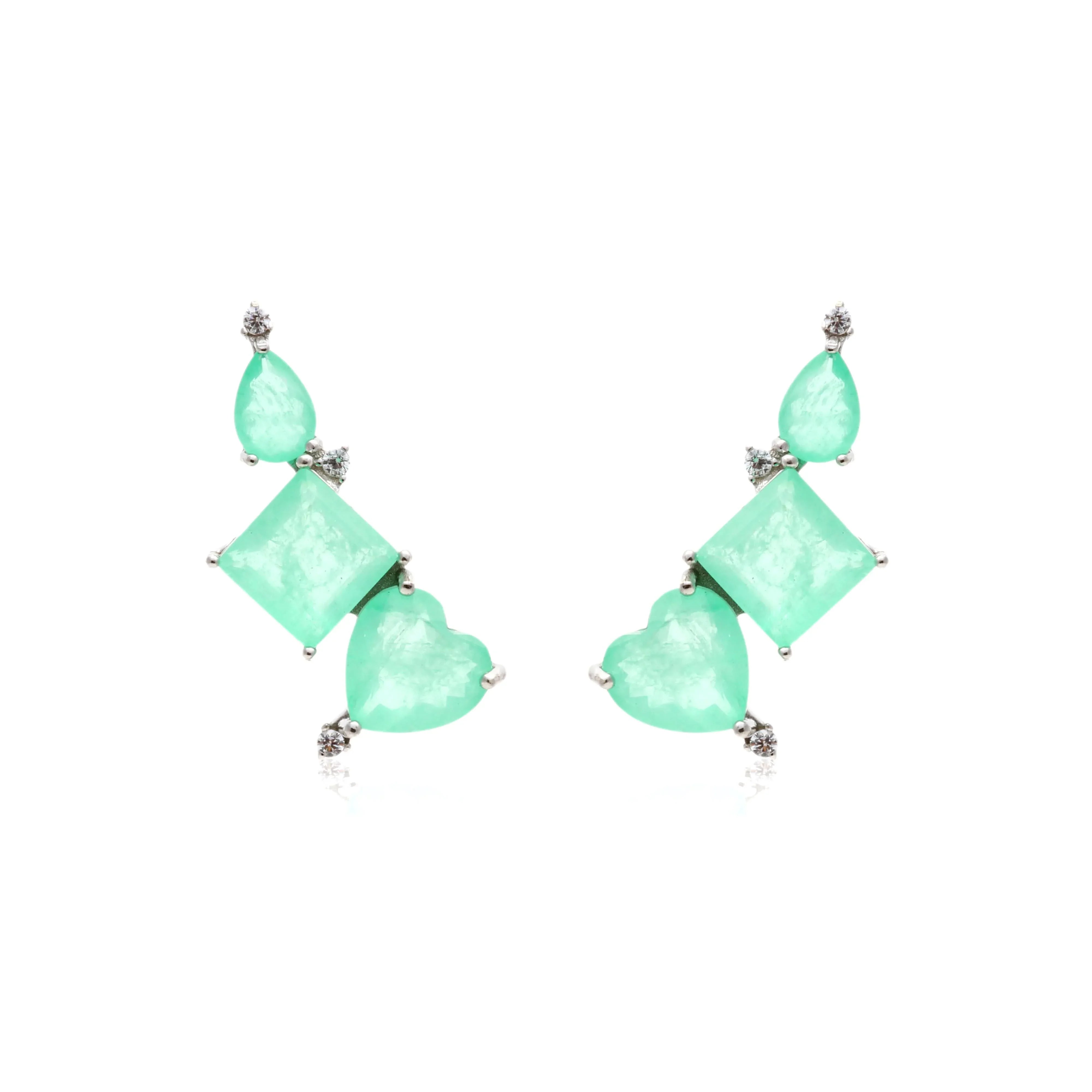 FUSION EMERALD LAUREN EAR CUFF EARRING| 925 QUEEN | BRAINSTORM JEWELRY - Brainstorm Jewelry