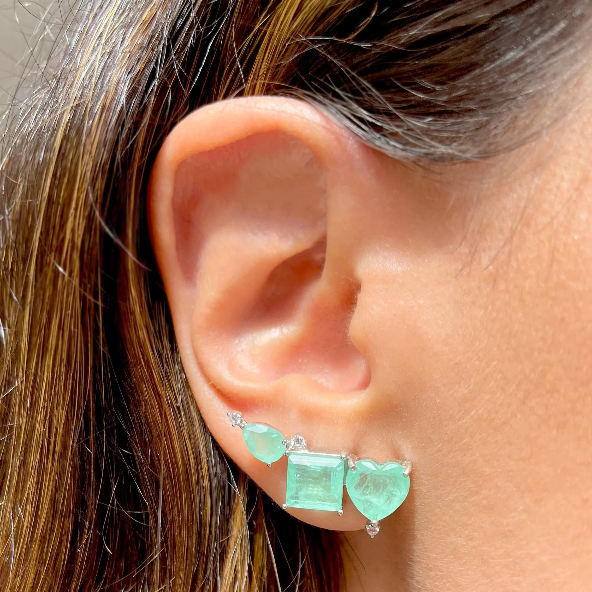 FUSION EMERALD LAUREN EAR CUFF EARRING| 925 QUEEN | BRAINSTORM JEWELRY - Brainstorm Jewelry
