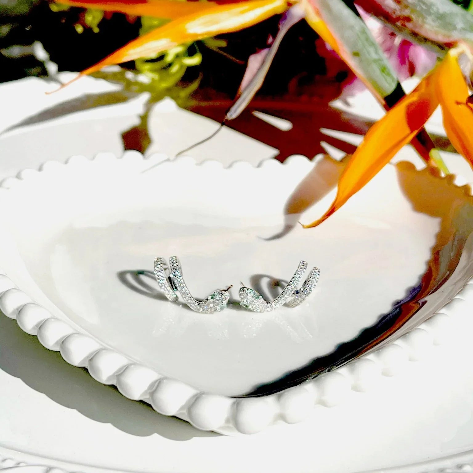 PARAIBA ZIRCONIA SNAKE LORENA EARRING | 925 QUEEN | BRAINSTORM JEWELRY - Brainstorm Jewelry