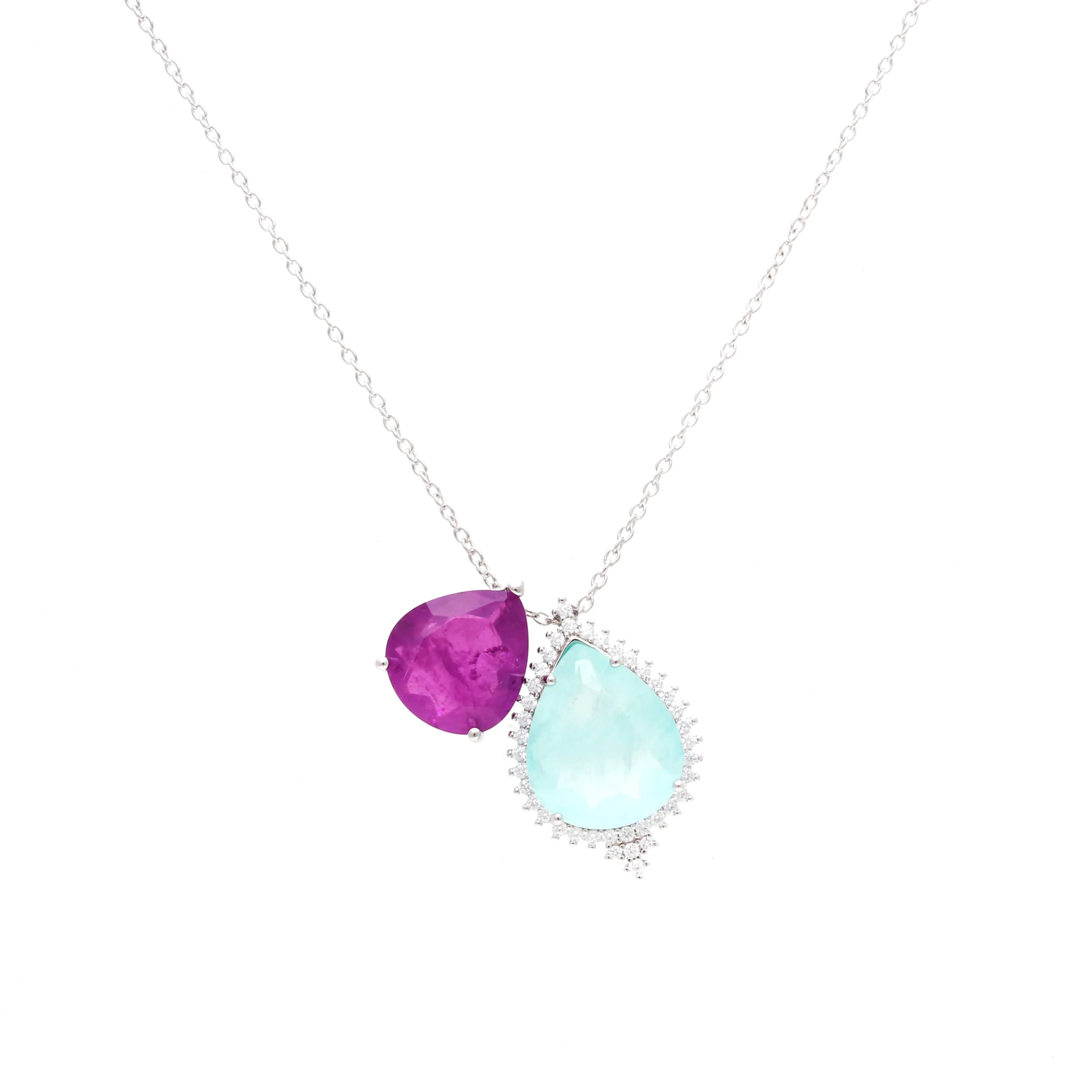 FUSION AMETHYST AND TOURMALINE KYLIE NECKLACE | SILVER | 925 QUEEN | BRAINSTORM JEWELRY - Brainstorm Jewelry