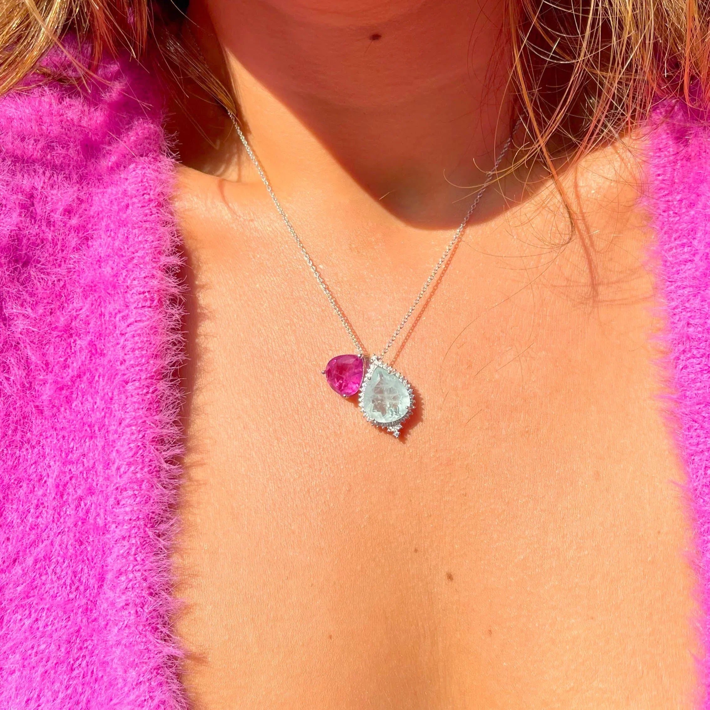 FUSION AMETHYST AND TOURMALINE KYLIE NECKLACE | SILVER | 925 QUEEN | BRAINSTORM JEWELRY - Brainstorm Jewelry
