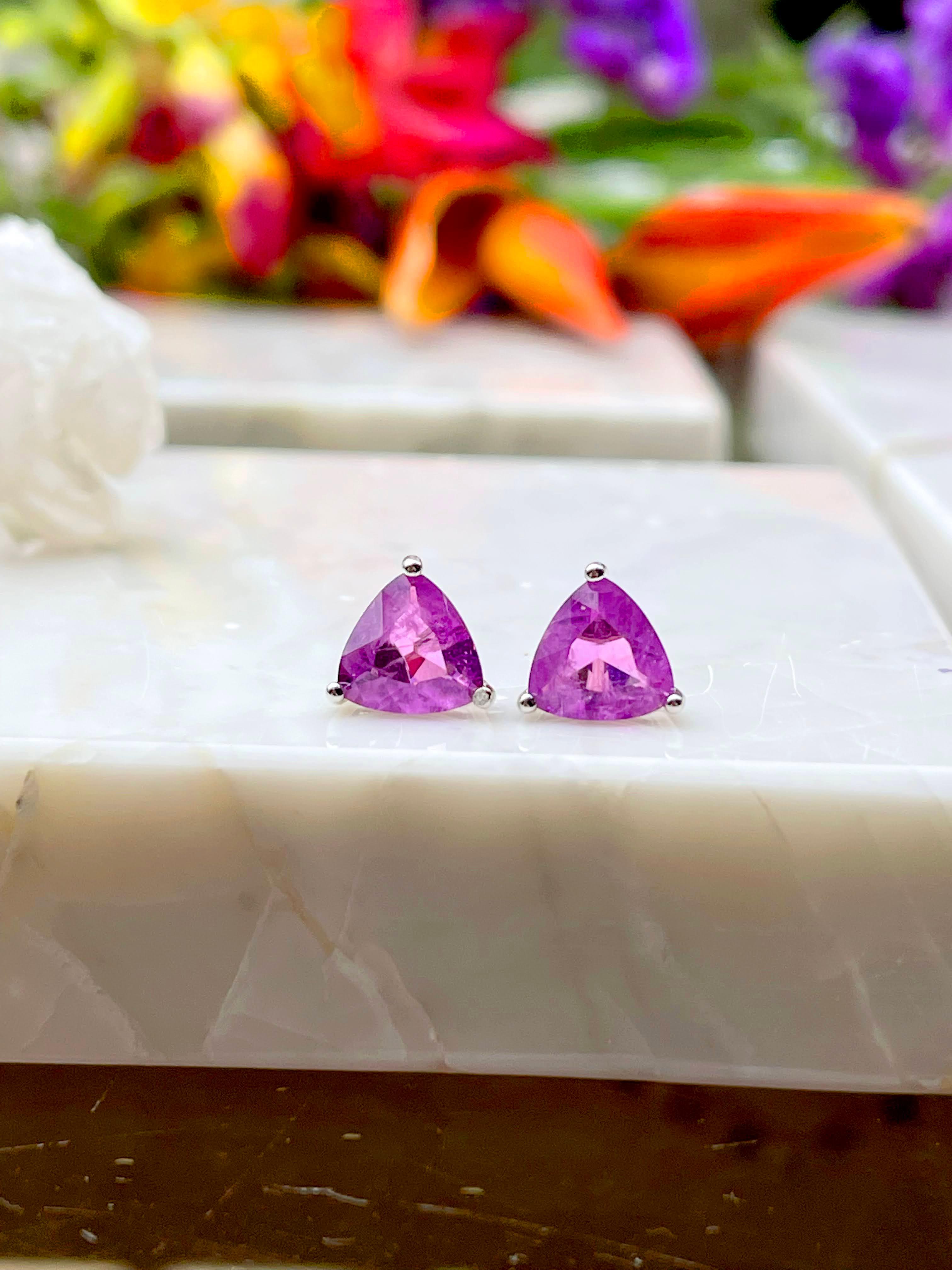 AMETHYST TRIANGLE HELEN EARRING | 925 QUEEN | BRAINSTORM JEWELRY - Brainstorm Jewelry