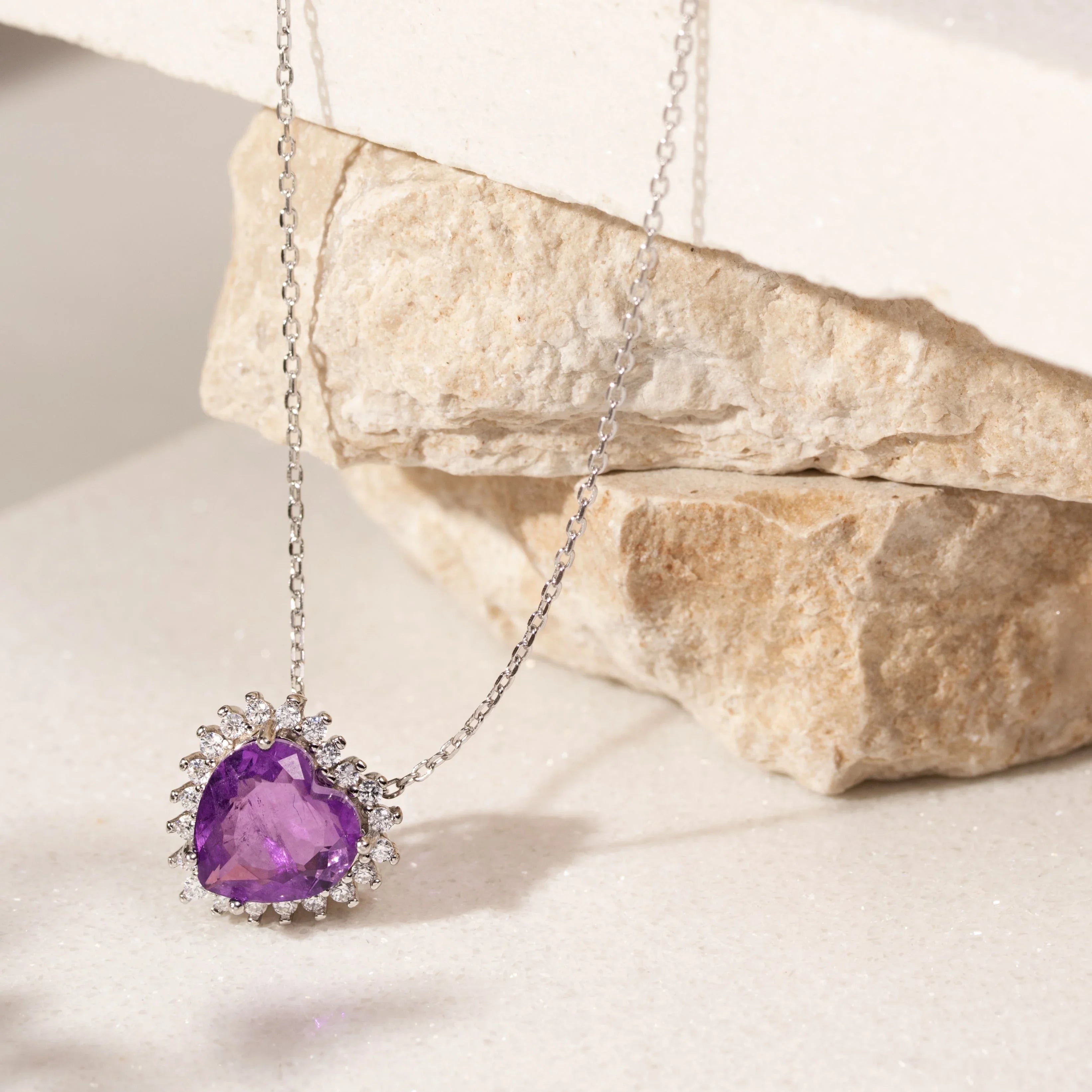 FUSION AMETHYST HEART ELIZABETH NECKLACE | SILVER | 925 QUEEN | BRAINSTORM JEWELRY - Brainstorm Jewelry