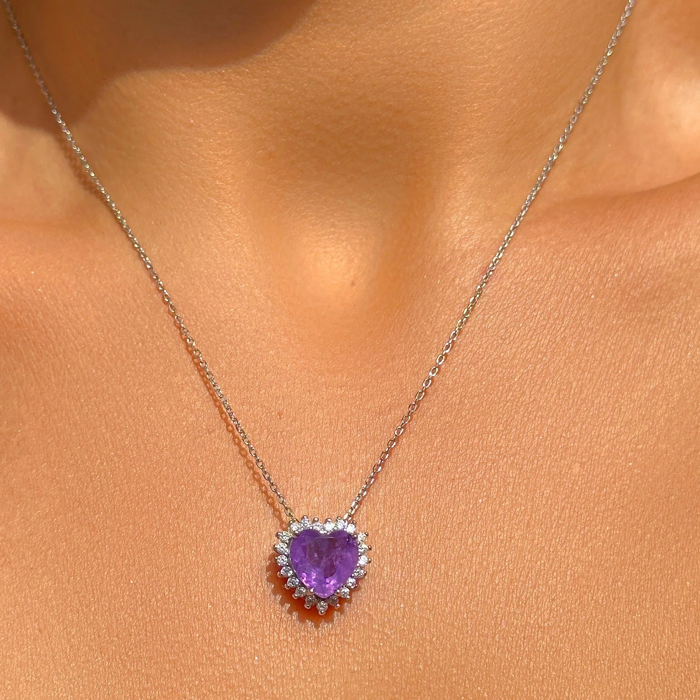 FUSION AMETHYST HEART ELIZABETH NECKLACE | SILVER | 925 QUEEN | BRAINSTORM JEWELRY - Brainstorm Jewelry