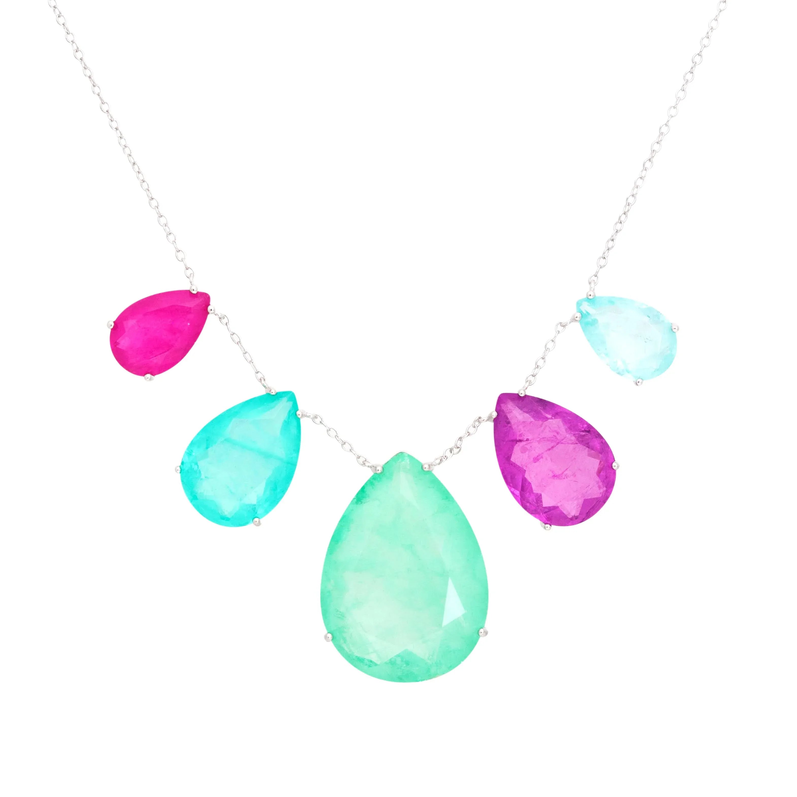 FUSION EMERALD, AMETHYST AND TOURMALINE ANGELICA NECKLACE | SILVER | 925 QUEEN | BRAINSTORM JEWELRY - Brainstorm Jewelry