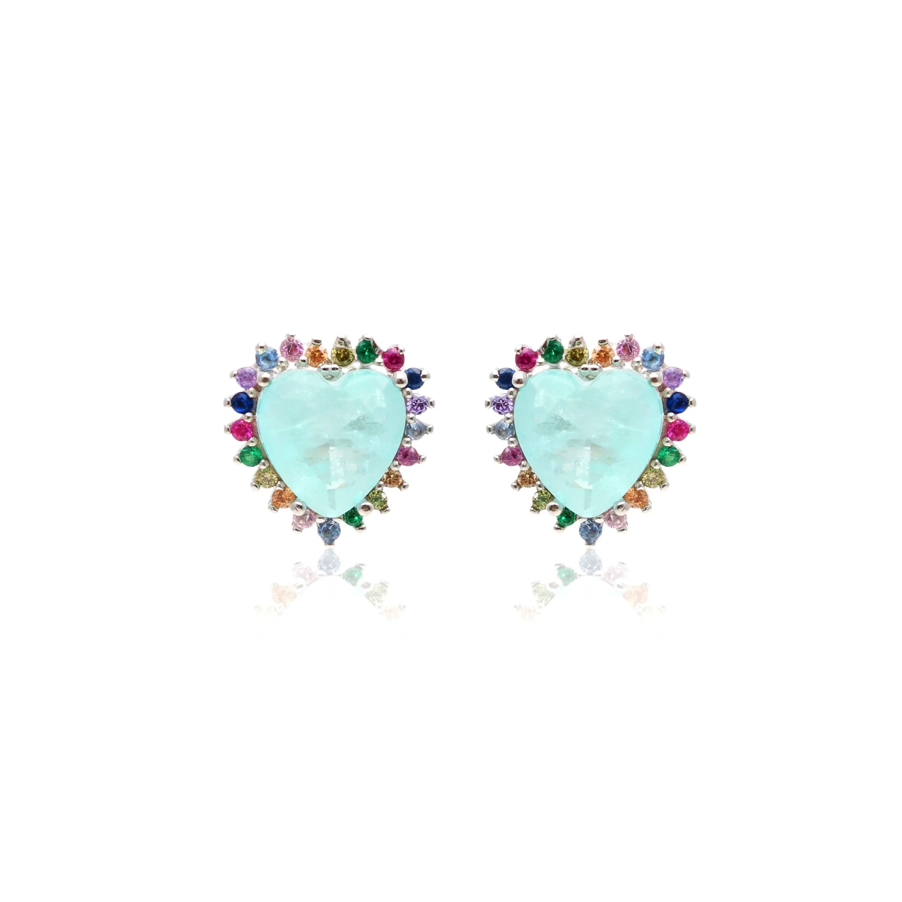 FUSION TOURMALINE HEART MARIANA EARRING | SILVER | 925 QUEEN | BRAINSTORM JEWELRY - Brainstorm Jewelry