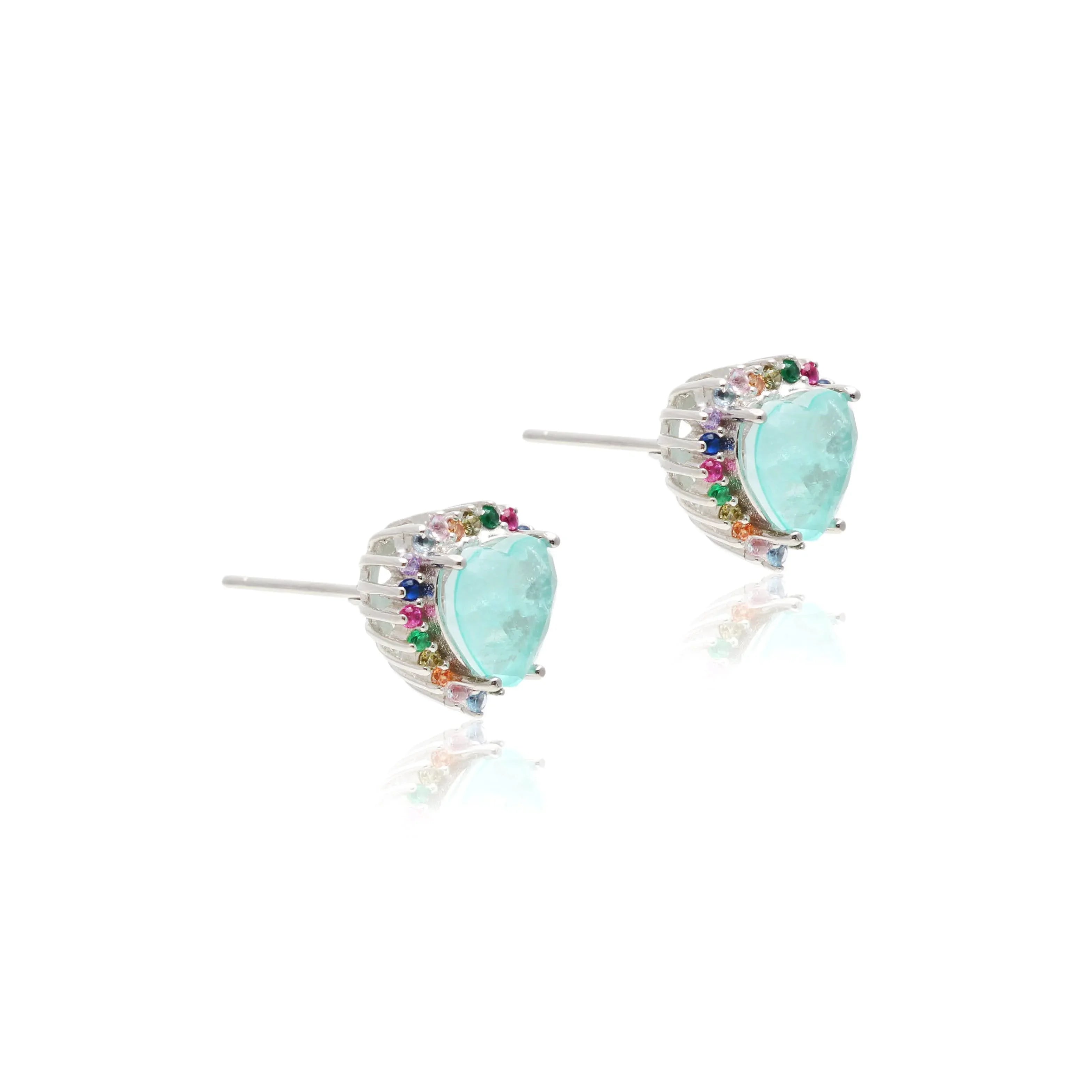 FUSION TOURMALINE HEART MARIANA EARRING | SILVER | 925 QUEEN | BRAINSTORM JEWELRY - Brainstorm Jewelry