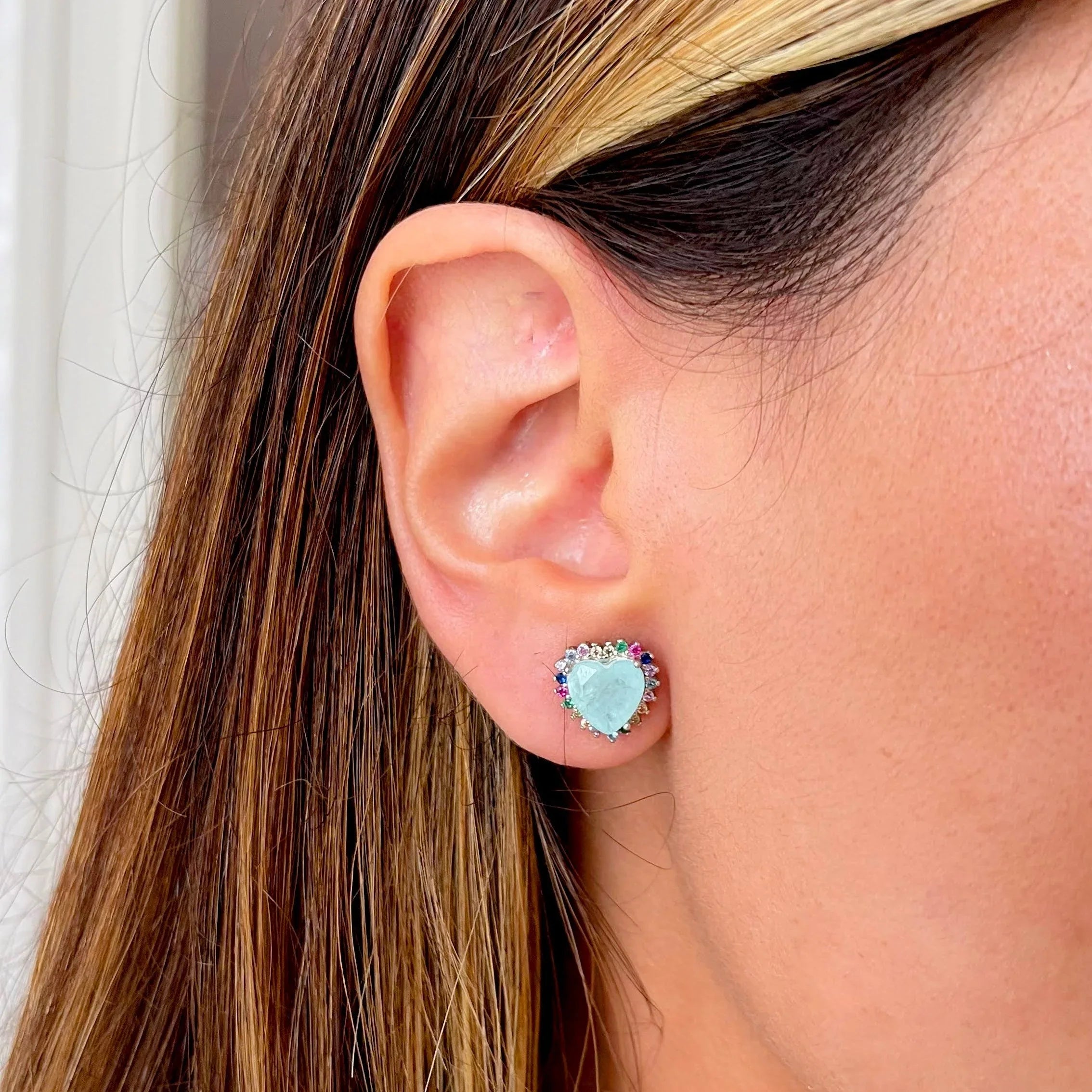FUSION TOURMALINE HEART MARIANA EARRING | SILVER | 925 QUEEN | BRAINSTORM JEWELRY - Brainstorm Jewelry